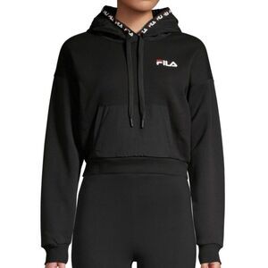 Fila Cropped Logo Drawstring Hoodie XS New